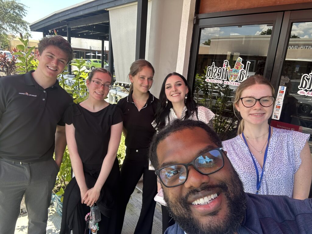 Interns having fun with a claims supervisor