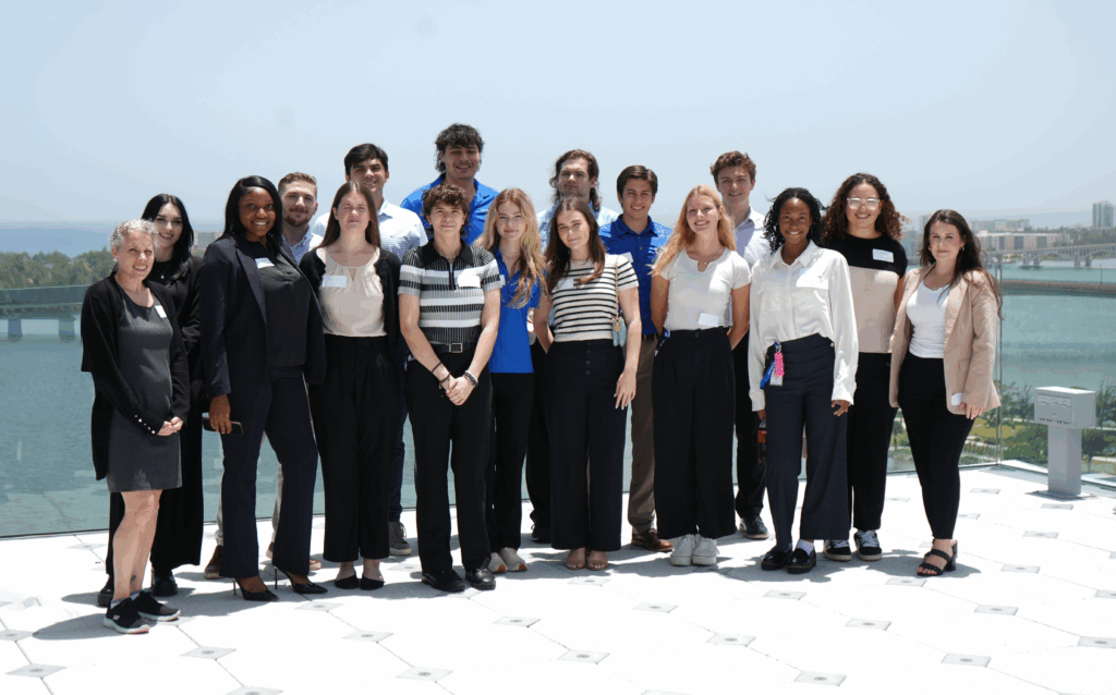 Interns out in the field visiting an insurance broker